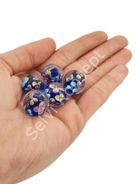 El Yapımı Murano Cam Boncuk Lacivert 20 mm