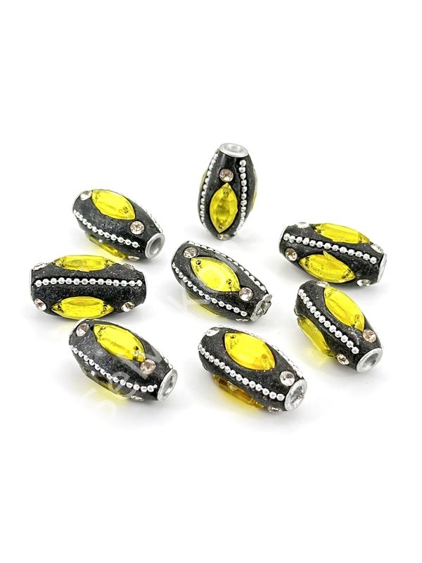 Boncuk İşlemeli Otantik Boncuk Oval 13x25 mm