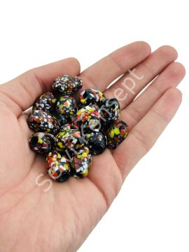 Renkli Benekli Mısır İşi Cam Boncuk 10 Adet