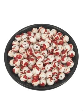 Porselen Kırmızı Gül Boncuk 10 mm 10 Adet