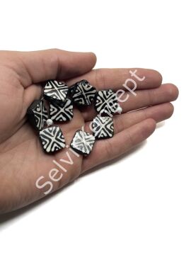 El Yapımı Etnik Desenli Yassı Dizi Tibet Boncuk 20x20 mm