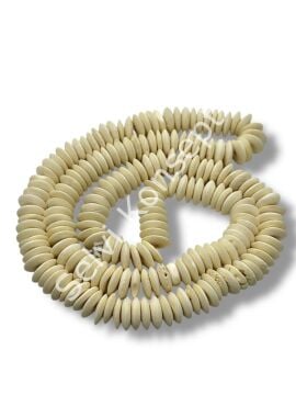 El Yapımı Disk-Rondela Dizi Tibet Boncuk Krem 11x3 mm