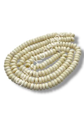 El Yapımı Disk-Rondela Dizi Tibet Boncuk Krem 7x3 mm