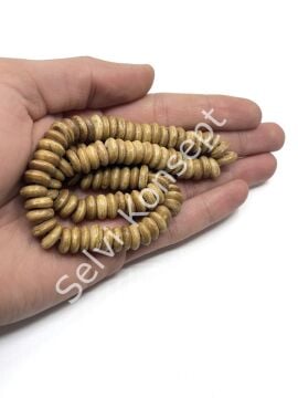 El Yapımı Disk-Rondela Dizi Tibet Boncuk Kahverengi 10x4 mm
