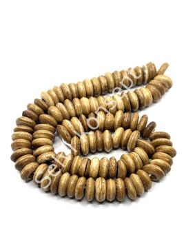 El Yapımı Disk-Rondela Dizi Tibet Boncuk Kahverengi 10x4 mm