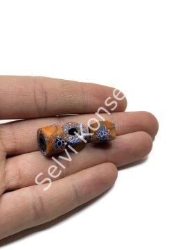 Gana-Krobo Disk-Rondela Cam Boncuk Turuncu 13-8 mm 10 Adet