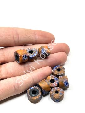 Gana-Krobo Disk-Rondela Cam Boncuk Turuncu 13-8 mm 10 Adet