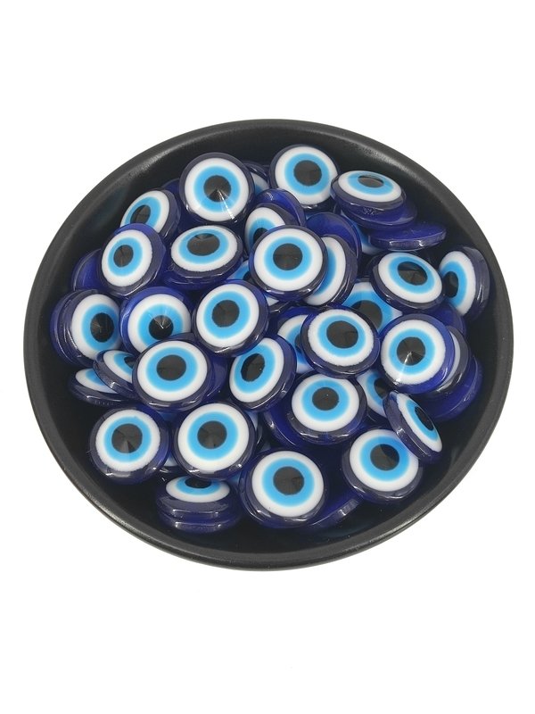 Plastik  Yassı Nazar Boncuğu Deliksiz 18 mm 20 Adet