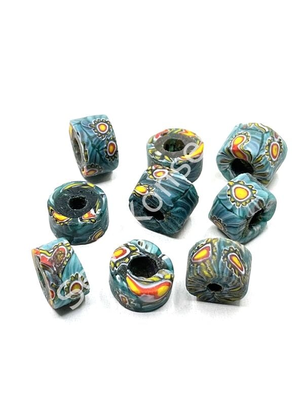 Gana-Krobo Disk-Rondela Cam Boncuk Turkuaz 13-8 mm 10 Adet