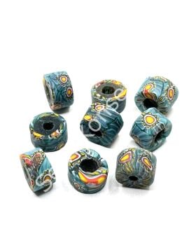 Gana-Krobo Disk-Rondela Cam Boncuk Turkuaz 13-8 mm 10 Adet