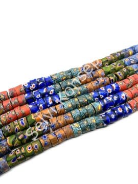 Gana-Krobo Disk-Rondela Cam Boncuk Karışık Dizi 13-8 mm