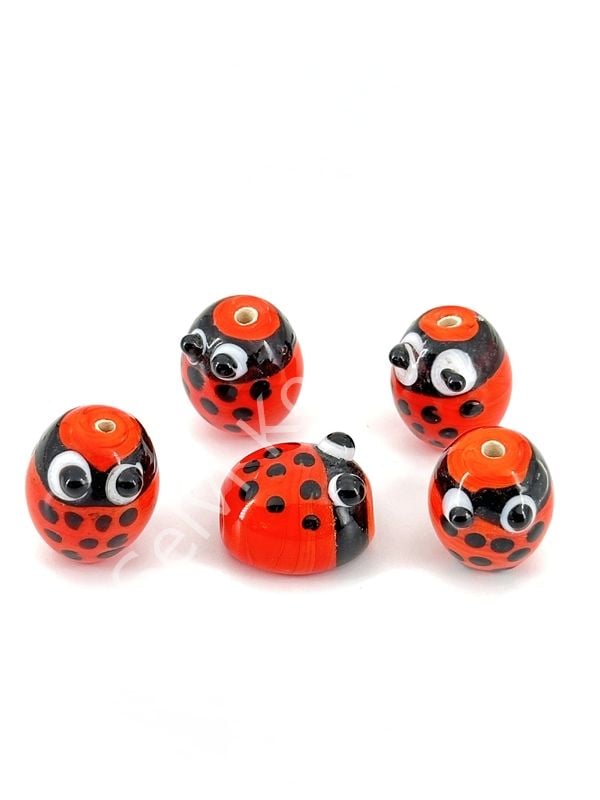 Murano Figür Boncuk Kırmızı 10 Adet