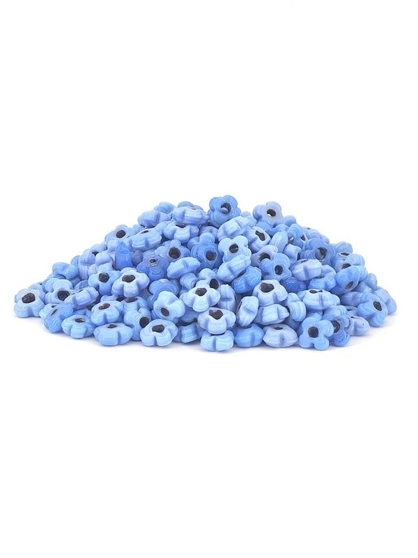 Papatya Cam Boncuk Saks Mavi Küçük Boy 10 Adet