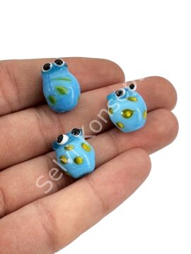 Murano Figür Boncuk Mavi 10 Adet