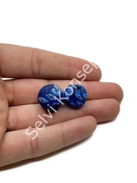 Gana-Krobo Cam Boncuk Saks Mavi 14 mm 10 Adet