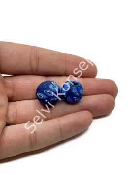 Gana-Krobo Cam Boncuk Saks Mavi 14 mm 10 Adet