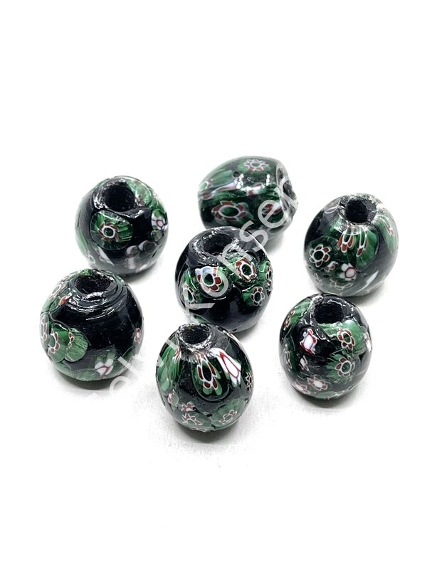 Gana-Krobo Parlak Cam Boncuk Yeşil 16x18 mm 20 Adet