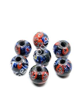 Gana-Krobo Parlak Cam Boncuk Lacivert 18x16 mm 20 Adet