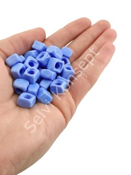 El Yapımı Lila Renkli Murano Kare Cam Boncuk