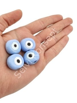 Açık Lila Danagöz Cam Boncuk Büyük Boy