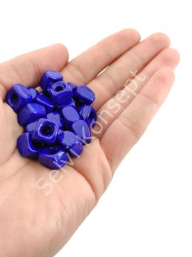 El Yapımı Lacivert Renkli Murano Kare Cam Boncuk