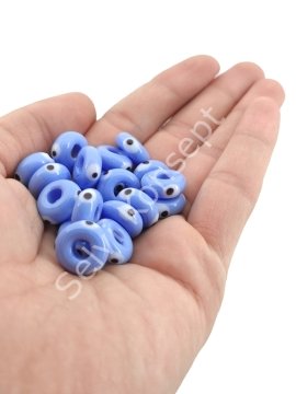 El Yapımı Lila Murano Gözlü Silindir Boncuk