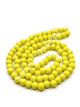 Yuvarlak Dizi Cam Boncuk Sarı 8-9 mm