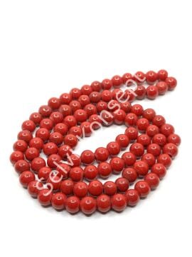 Yuvarlak Dizi Cam Boncuk Koyu Kırmızı 8-9 mm