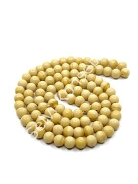 Yuvarlak Dizi Cam Boncuk Krem 8-9 mm