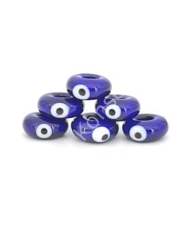 El Yapımı Lacivert Murano Gözlü Silindir Boncuk