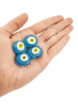 Sarı Göz Danagöz Cam Boncuk Büyük Boy 10 Adet