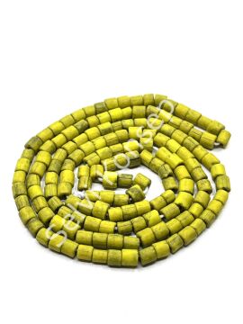 Otantik Eskitme Silindir Dizi Cam Boncuk Sarı 4x4 mm