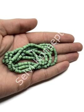 Otantik Eskitme Silindir Dizi Cam Boncuk Mint Yeşili 4x4 mm