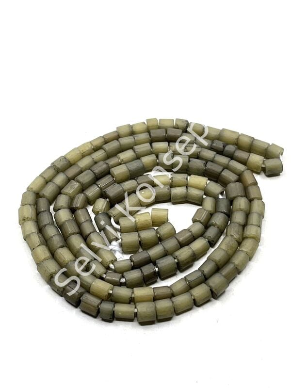 Otantik Eskitme Silindir Dizi Cam Boncuk  4x4 mm