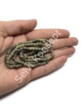 Otantik Eskitme Silindir Dizi Cam Boncuk  4x4 mm