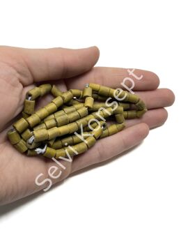 Otantik Eskitme Silindir Dizi Cam Boncuk Kahverengi 6x7 mm