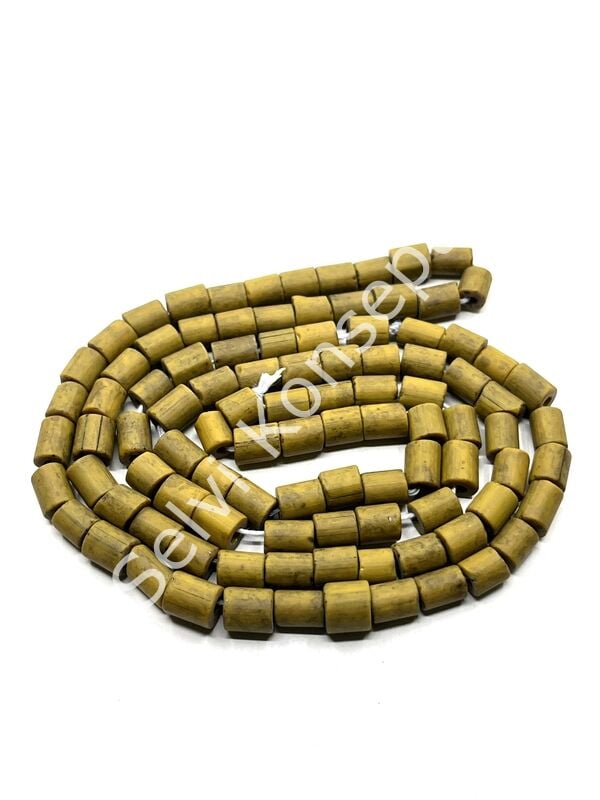 Otantik Eskitme Silindir Dizi Cam Boncuk Kahverengi 6x7 mm