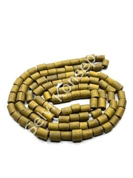 Otantik Eskitme Silindir Dizi Cam Boncuk Kahverengi 6x7 mm