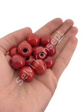 Bodrum Cam Boncuk Bordo Büyük Boy 10 Adet