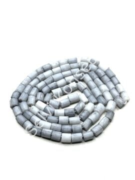 Otantik Eskitme Silindir Dizi Cam Boncuk Gri 6x7 mm