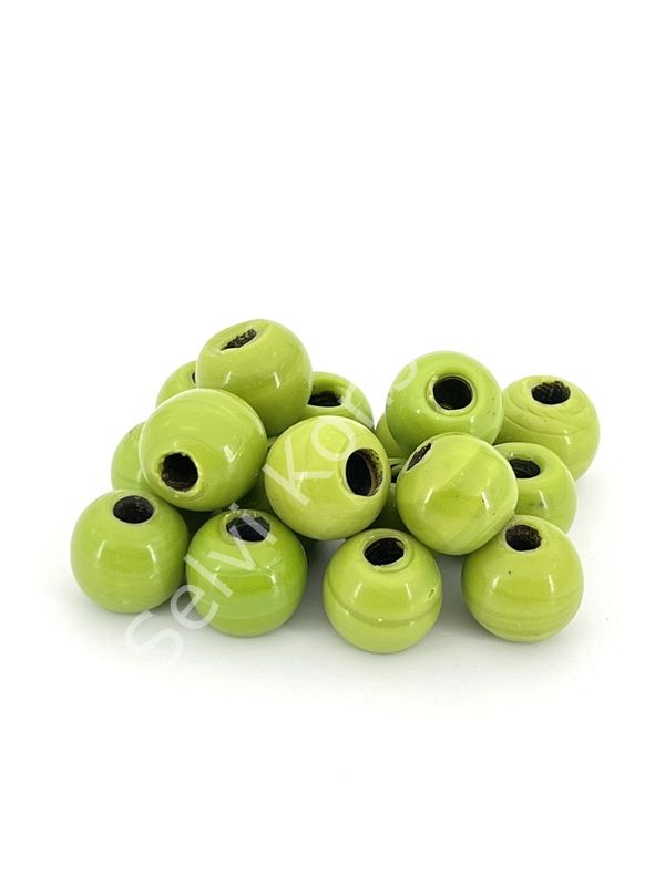 Bodrum Cam Boncuk Fıstık Yeşili Büyük Boy 10 Adet