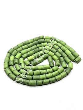 Otantik Eskitme Silindir Dizi Cam Boncuk Fıstık Yeşili 6x7 mm
