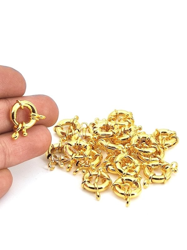 Pirinç Üzeri Altın Kaplama Gemici Dümeni Kilit 13 mm