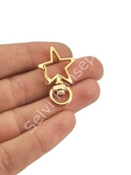 Altın Kaplama Yıldız Klips 34 mm