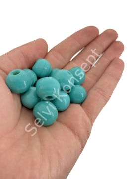 Bodrum Cam Boncuk Turkuaz Büyük Boy 10 Adet