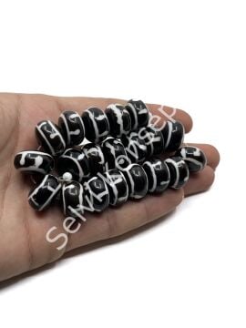 Etnik Desenli Disk-Rondela Reçine Dizi Boncuk 18x10 mm