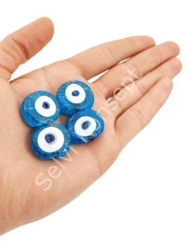 Cam Mavi Danagöz Cam Boncuk Büyük Boy 10 Adet