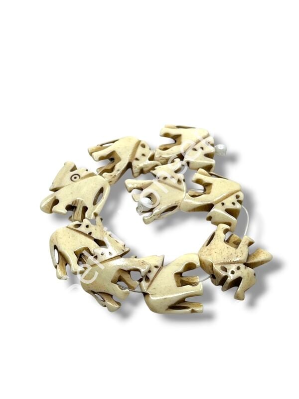 El Yapımı Dizi Tibet Fil Boncuk Krem 17x19 mm