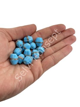 Mavi Hint Cam Boncuk 12x15 mm 50 gr