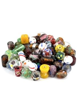 Küçük Boy Hint Cam Boncuk Karışık 500 gr